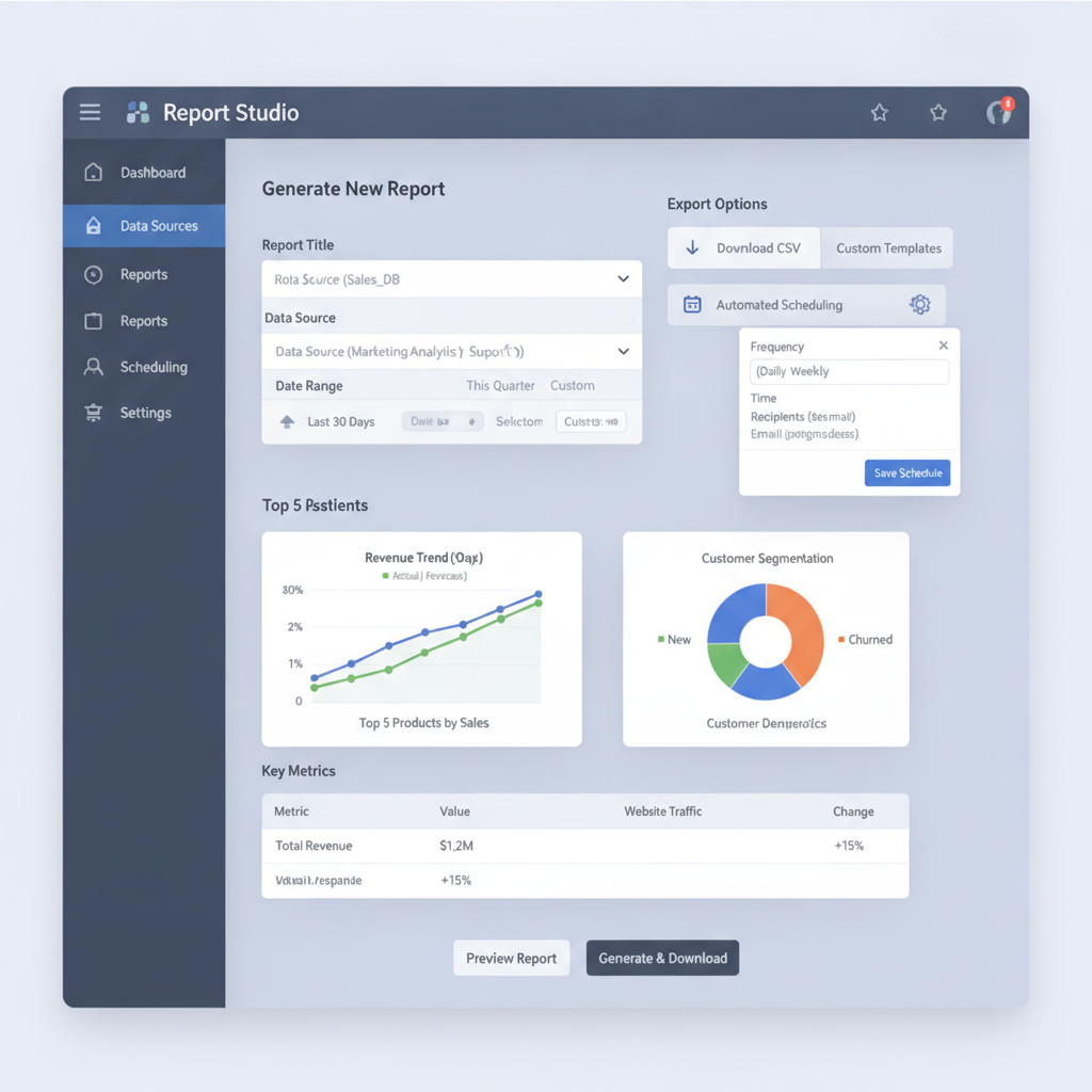 Report generation interface