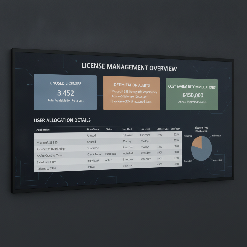 License management dashboard